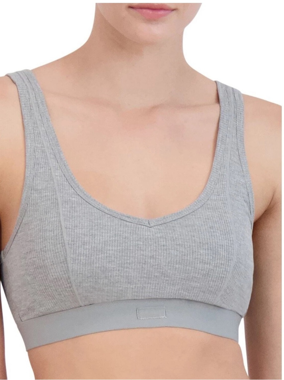 Steve Madden Ribbed Stretch Bralette Lounge PJ Grey Size Medium NWT